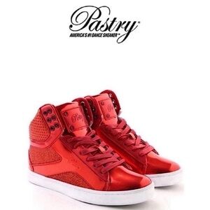 PASTRY Pop-Tart Hip-Hop Dance Sneakers Sparkly Candy-Apple Red Women’s 6.5